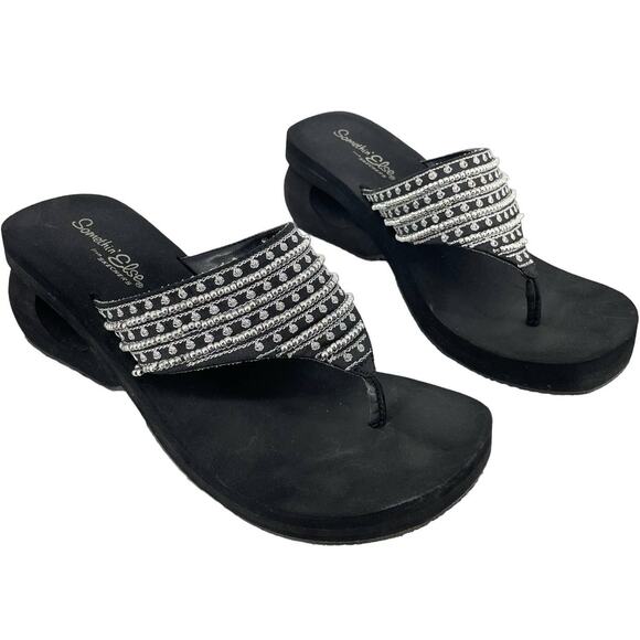 Vintage y2k Black foam Something else from skechers platform sandals with‎ beads - Picture 1 of 9